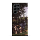 Summer - Karoly Ferenczy Samsung Case, Galaxy S22 Ultra / Matte, Smartphone Case Painted Landscape Scene Two Figures Stream