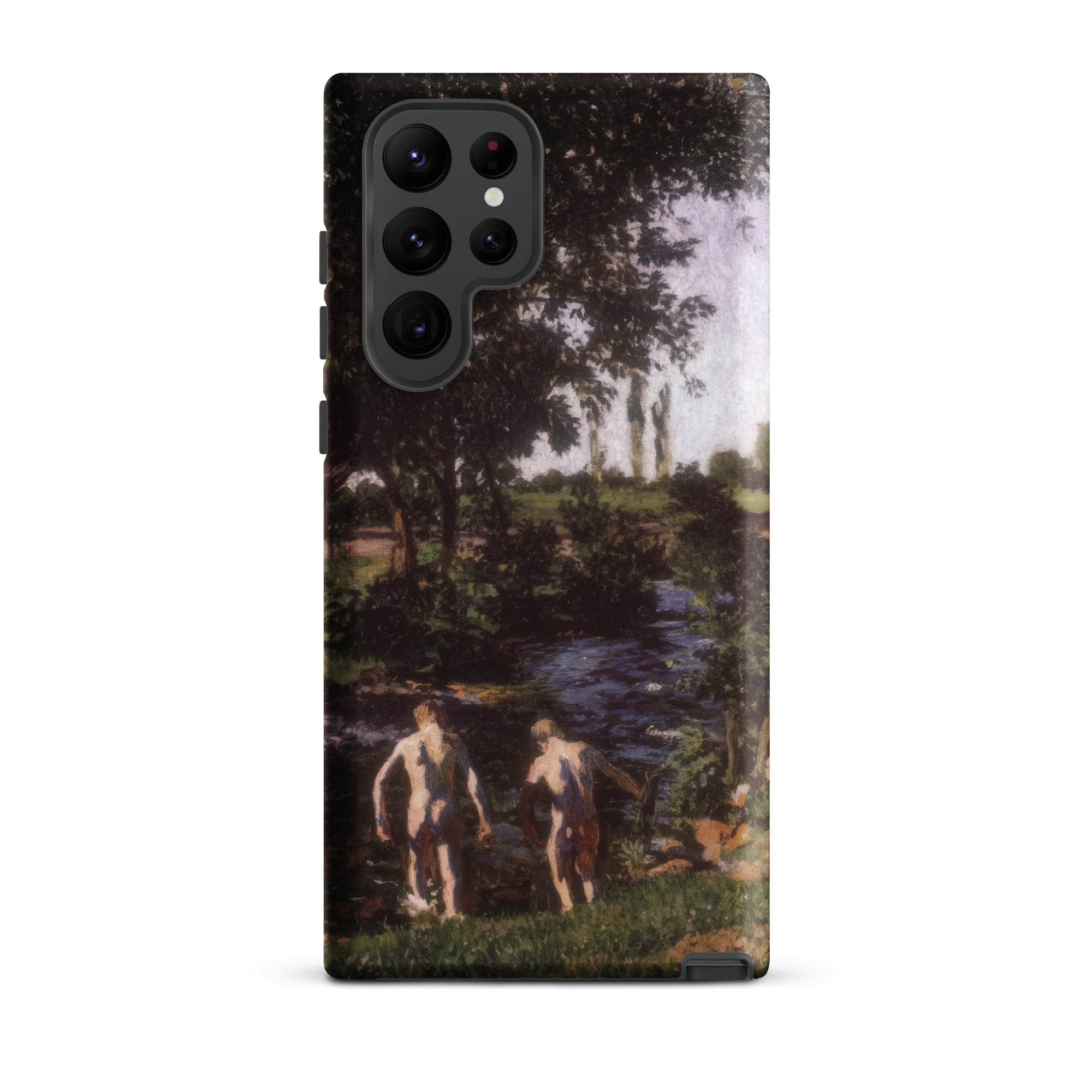 Summer Karoly Ferenczy Samsung Case, Galaxy S22 Ultra / Matte, Smartphone Case Painted Landscape Scene Two Figures Stream