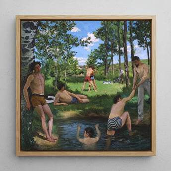 Summer Scene - Jean Frederic Bazille Art Print / Canvas, 12x12’’ / 31x31cm / Natural Frame, Posters Prints & Visual Artwork, Toby Leon