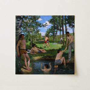 Summer Scene - Jean Frederic Bazille Art Print / Canvas, 12x12’’ / 31x31cm / Unframed / no Border, Posters Prints & Visual Artwork, Toby