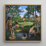 Summer Scene - Jean Frederic Bazille Art Print / Canvas, Jean Frederic Bazille, Bazille Art Print, Ochre Trunks Clinging