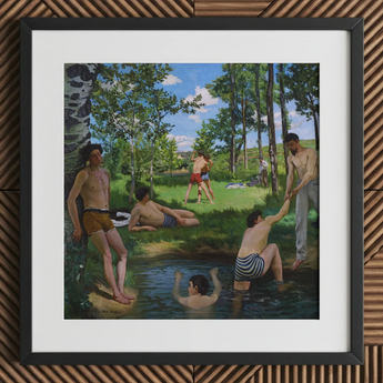 Summer Scene - Jean Frederic Bazille Art Print / Canvas, Jean Frederic Bazille, Bazille Art Print, Ochre Trunks Clinging