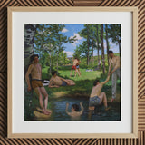 Summer Scene - Jean Frederic Bazille Art Print / Canvas, Jean Frederic Bazille, Bazille Art Print, Ochre Trunks Clinging