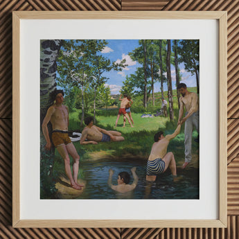Summer Scene - Jean Frederic Bazille Art Print / Canvas, Jean Frederic Bazille, Bazille Art Print, Ochre Trunks Clinging