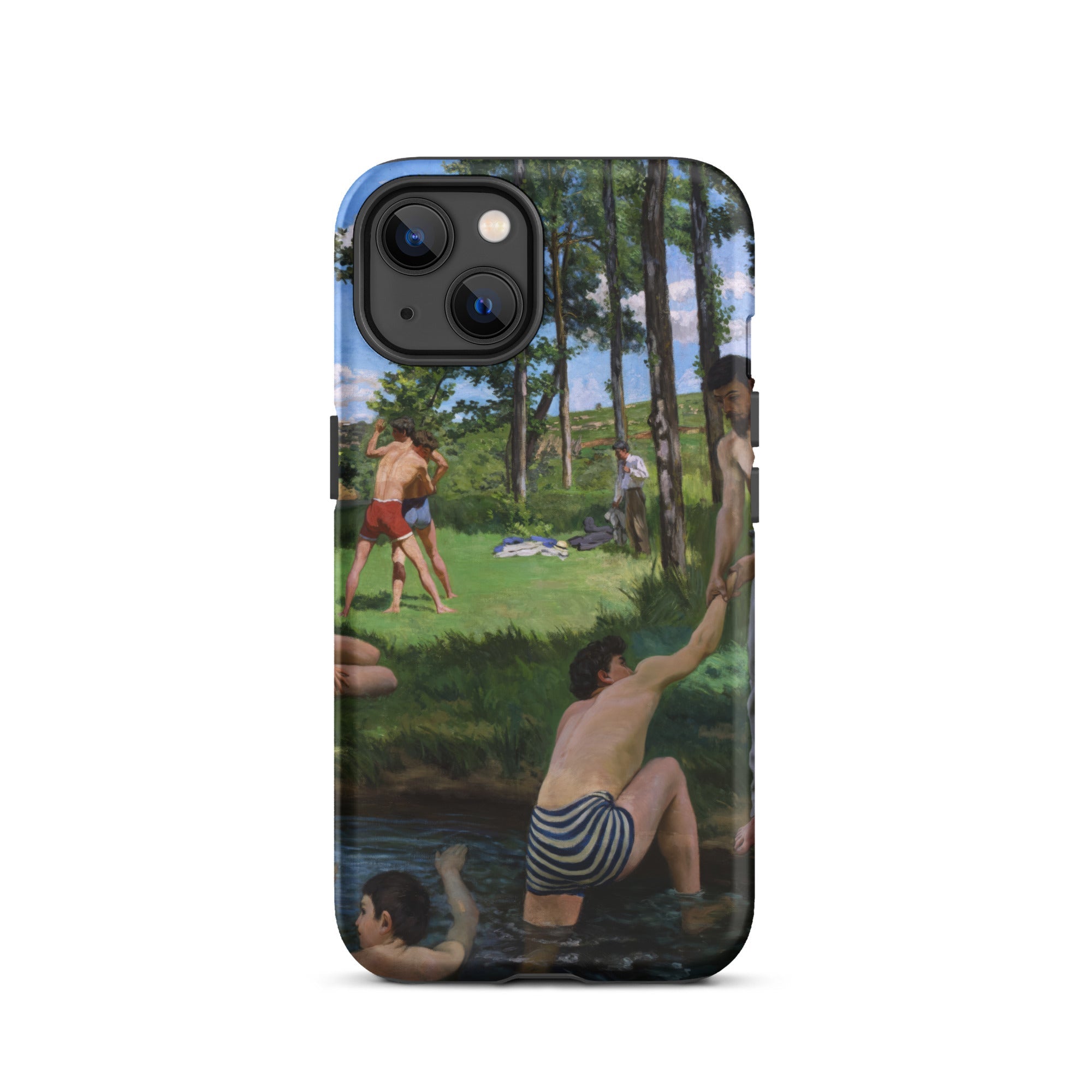Summer Scene - Jean Frederic Bazille Iphone Case, 13 / Matte, Iphone Case Classical Painting People River