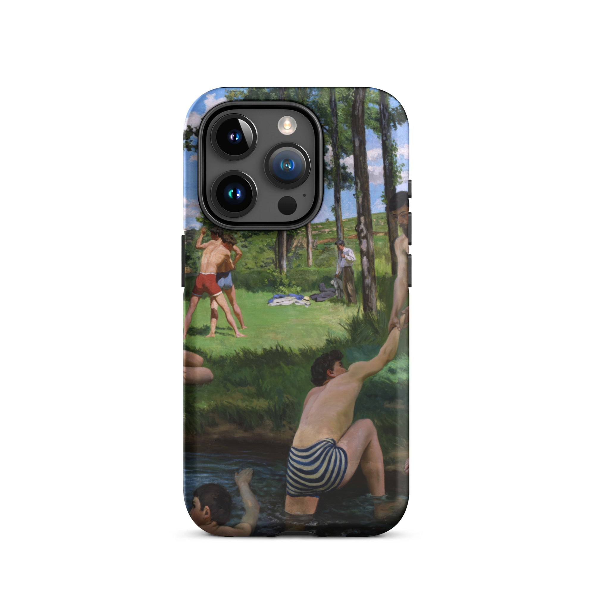 Summer Scene - Jean Frederic Bazille Iphone Case, 15 Pro / Matte, Iphone Colorful Case Painting People River