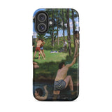 Summer Scene - Jean Frederic Bazille Iphone Case, 16 Plus / Matte, Phone Case Painting People River