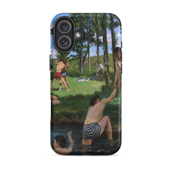 Summer Scene - Jean Frederic Bazille Iphone Case, 16 Plus / Matte, Phone Case Painting People River