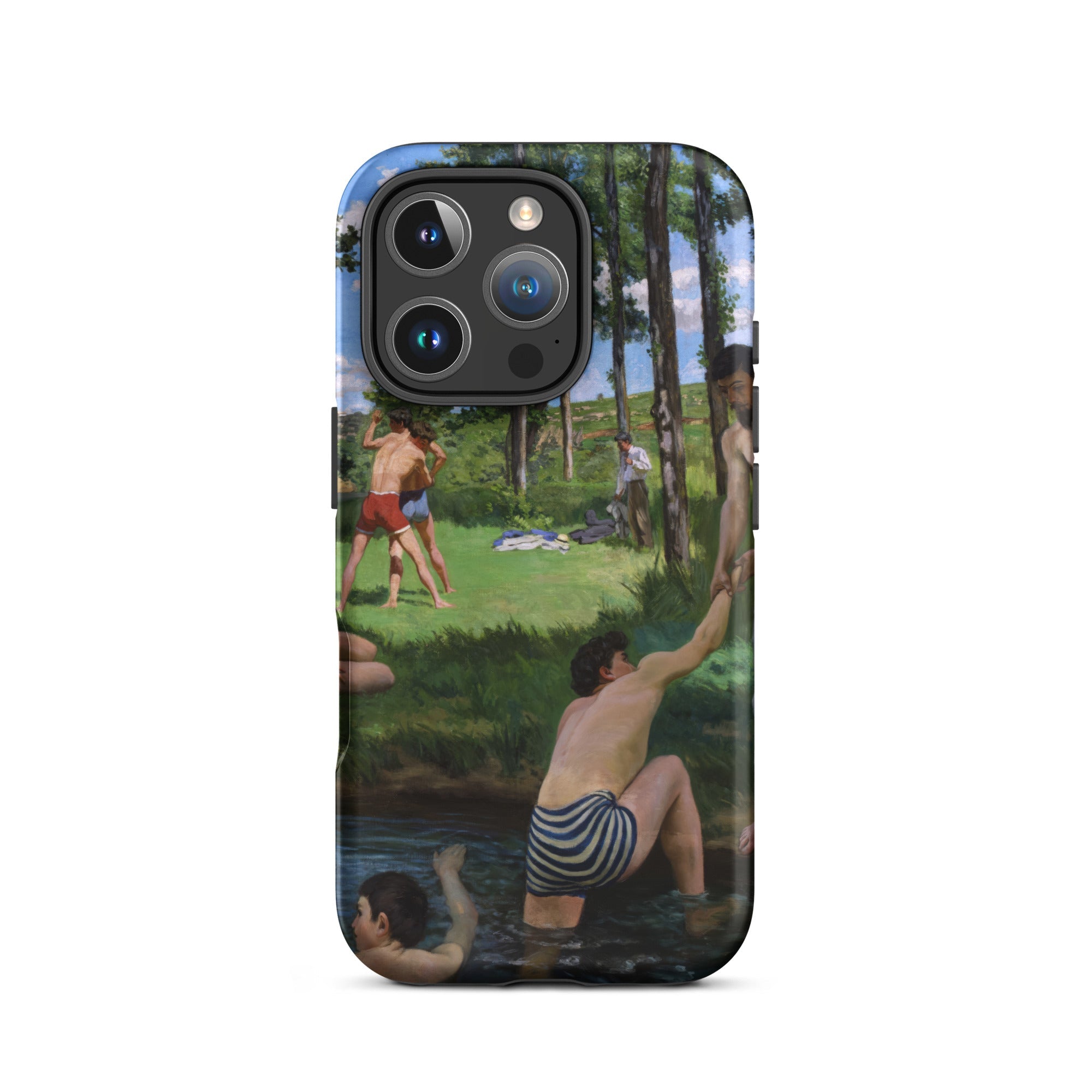 Summer Scene - Jean Frederic Bazille Iphone Case, 16 Pro / Matte, Iphone Case Painted Scene People River