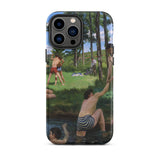 Summer Scene - Jean Frederic Bazille Phone Case Iphone 13 Pro Max / Matte Iphone Case Painting Men Natural Bazille’s Summer Scene, Jean