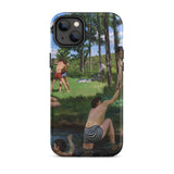Summer Scene - Jean Frederic Bazille Phone Case Iphone 14 Plus / Matte Iphone Case Painting Men Natural Bazille’s Summer Scene, Jean
