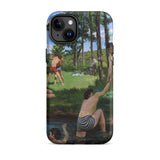 Summer Scene - Jean Frederic Bazille Phone Case Iphone 15 Plus / Matte Iphone Case Painting Men Natural Outdoor Bazille’s Summer Scene,