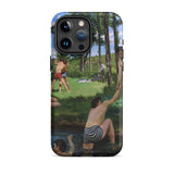 Summer Scene - Jean Frederic Bazille Phone Case Iphone 15 Pro Max / Matte Iphone Case Painting People River Bazille’s Summer Scene, Jean
