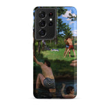 Summer Scene - Jean Frederic Bazille Samsung Case, Galaxy S21 Fe / Matte, Black Smartphone Case Printed Painting Boys