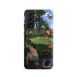 Summer Scene - Jean Frederic Bazille Samsung Case, Galaxy S21 / Matte, Smartphone Case Painted Scene Boys River