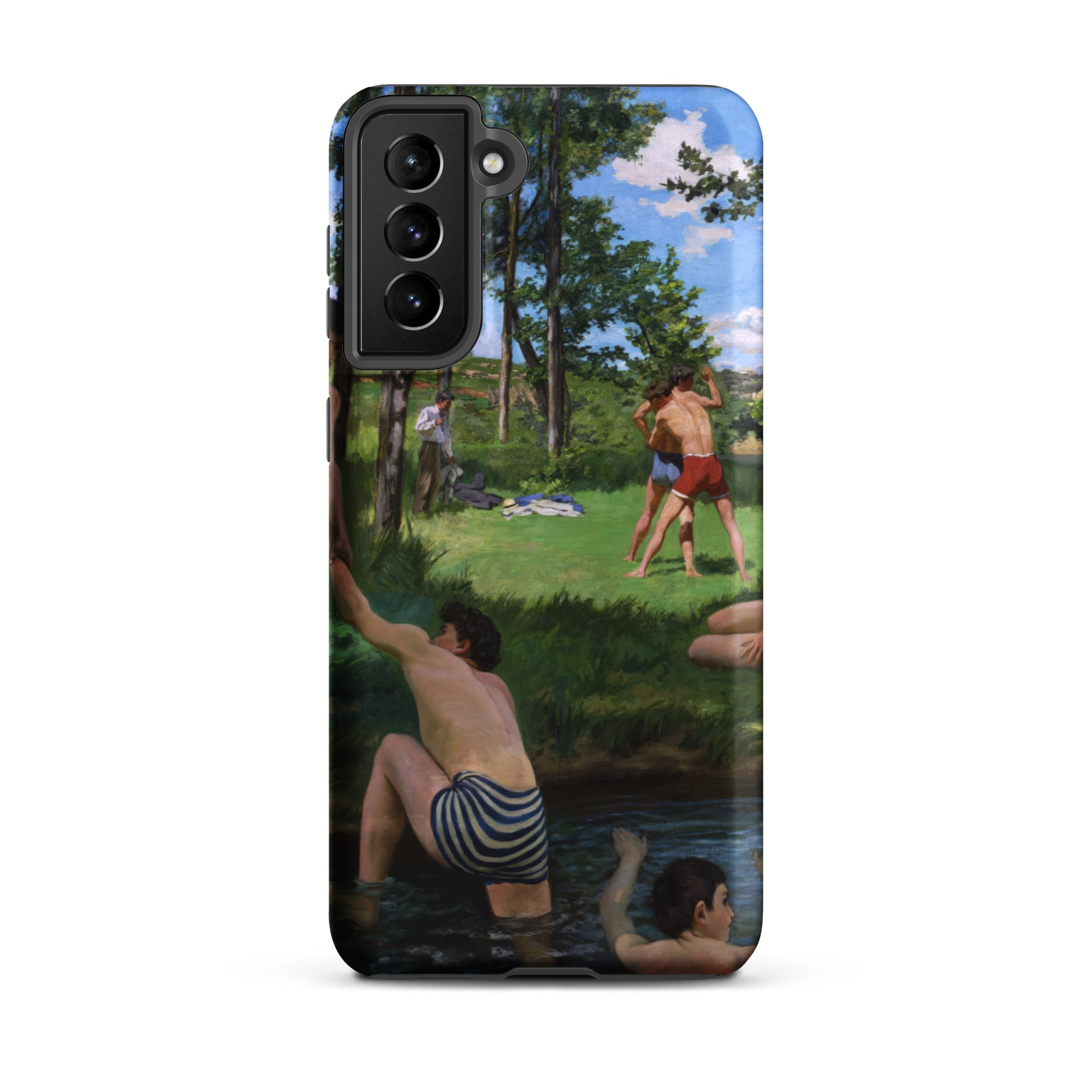 Summer Scene - Jean Frederic Bazille Samsung Case, Galaxy S21 Plus / Matte, Smartphone Case Painting People River
