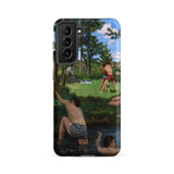 Summer Scene - Jean Frederic Bazille Samsung Case, Galaxy S22 / Matte, Black Smartphone Case Printed Park Scene People River
