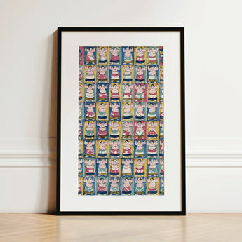 Sumo Wrestlers - Utagawa Yoshikazu Art Print / Canvas, 12x18’’ / 31x46cm / Black Frame / Matboard, Posters Prints & Visual Artwork, Toby
