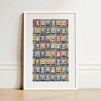 Sumo Wrestlers - Utagawa Yoshikazu Art Print / Canvas, 12x18’’ / 31x46cm / White Frame / Matboard, Posters Prints & Visual Artwork, Toby