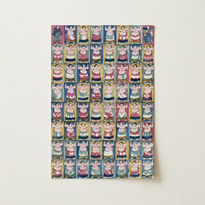 Sumo Wrestlers - Utagawa Yoshikazu Art Print / Canvas Rectangular Notepad Vibrant Pattern Stylized Colorful, Edo-period ōban, Osaka Prints