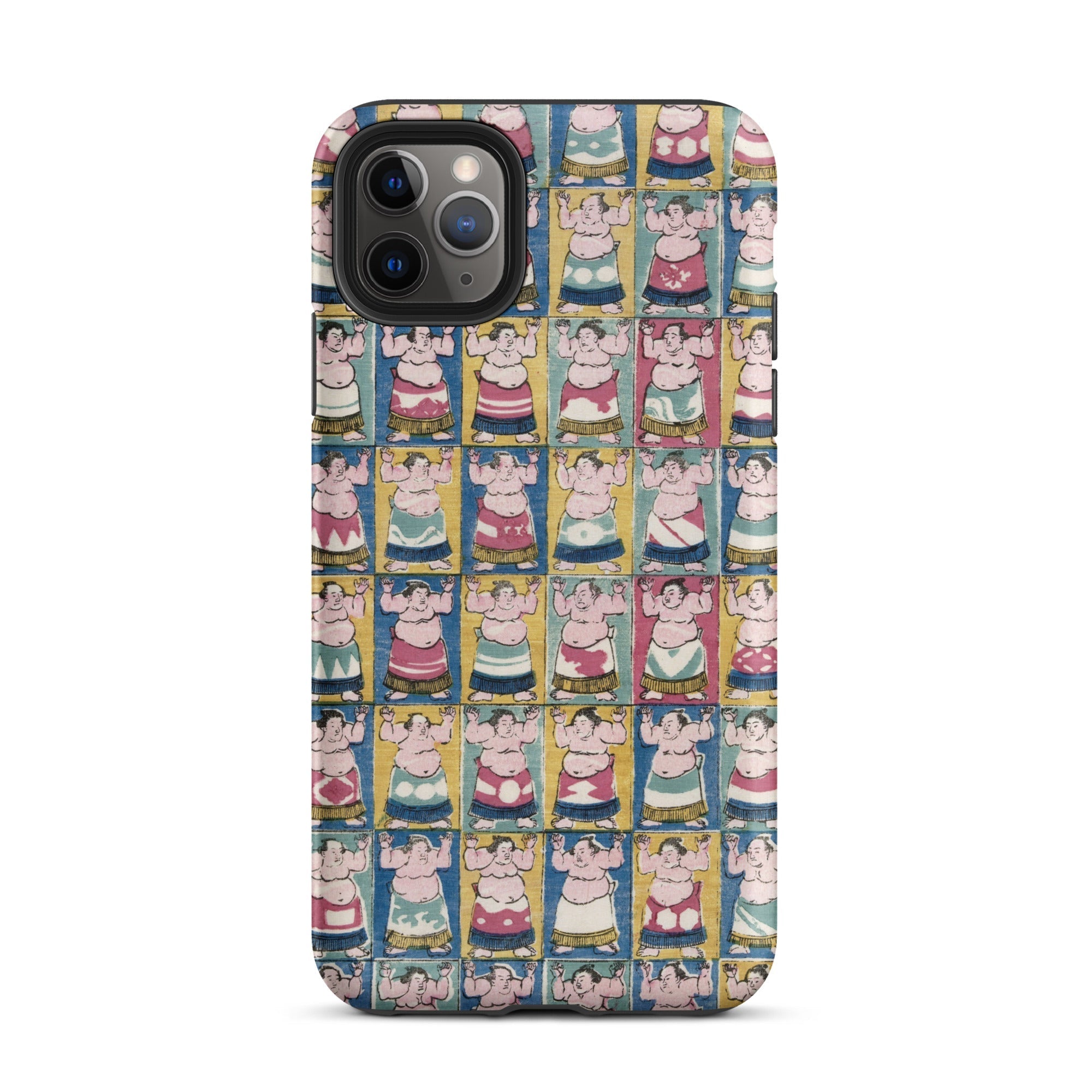 Sumo Wrestlers Utagawa Yoshikazu Edo Art Iphone Case, 11 Pro Max / Matte, Sumo Wrestler Patterned Phone Case