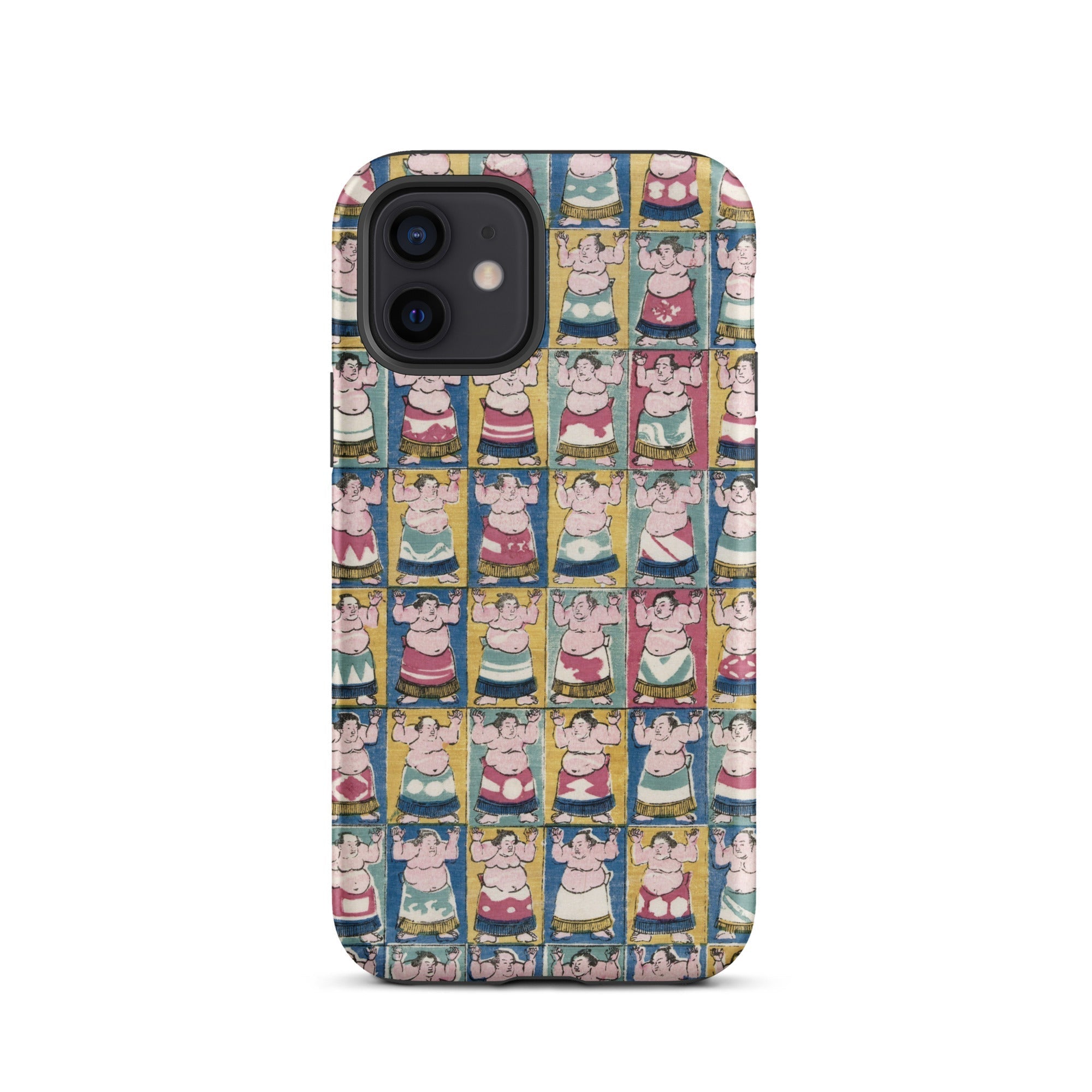 Sumo Wrestlers Utagawa Yoshikazu Edo Art Iphone Case, 12 / Matte, Sumo Wrestler Patterned Phone Case