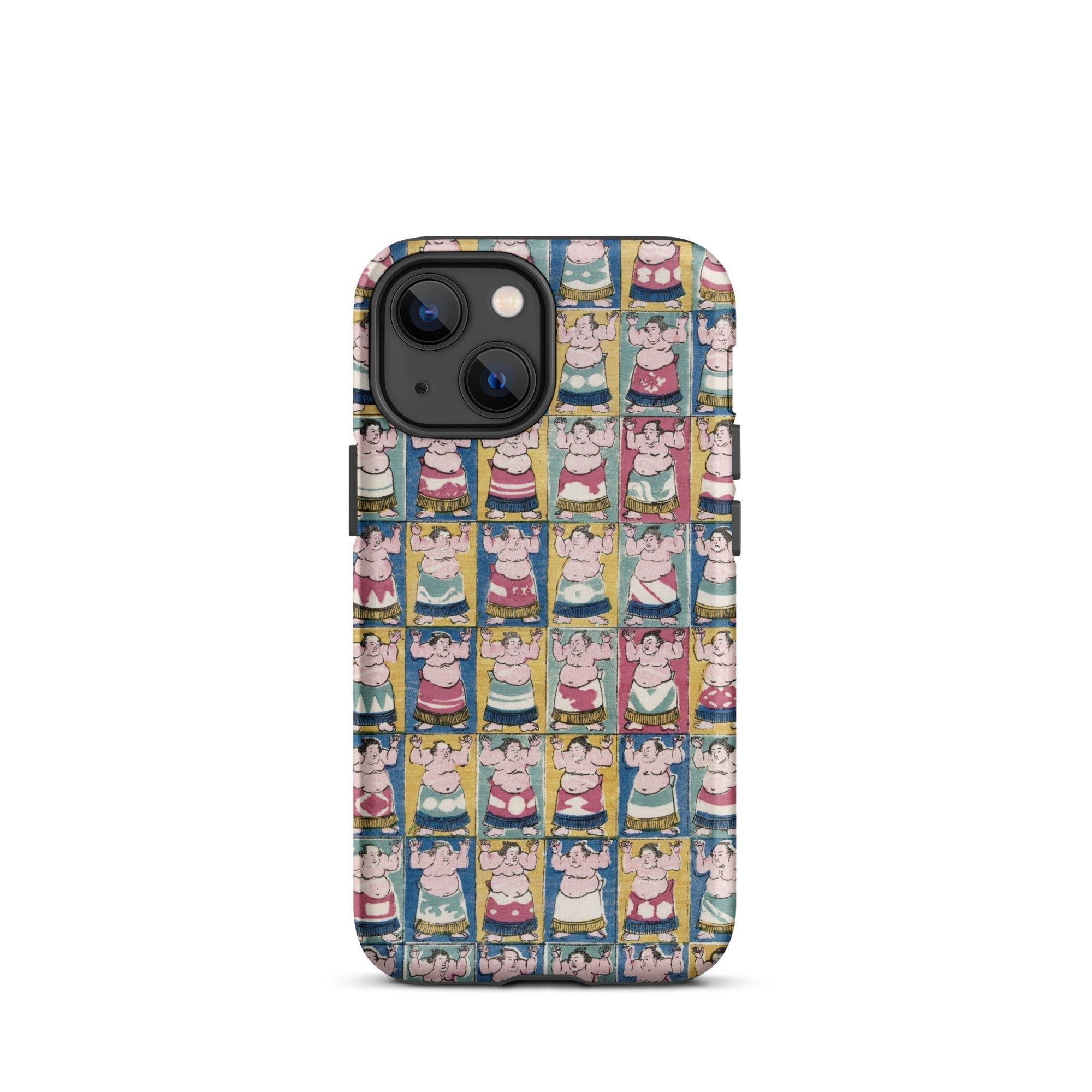 Sumo Wrestlers Utagawa Yoshikazu Edo Art Iphone Case, 13 Mini / Matte, Sumo Wrestler Patterned Phone Case