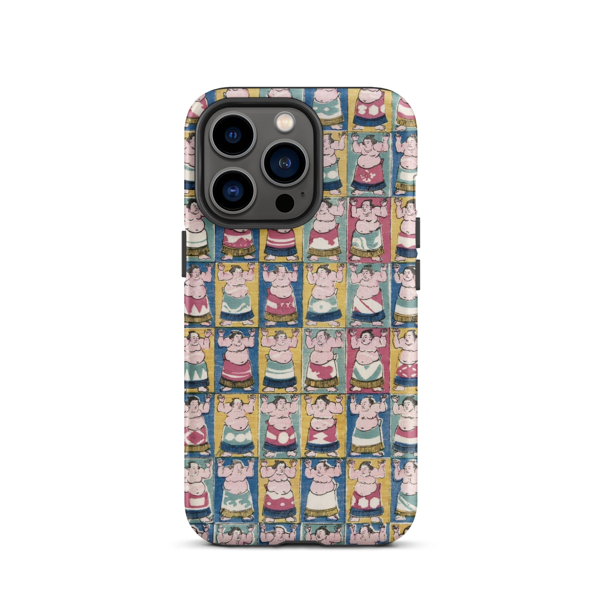 Sumo Wrestlers Utagawa Yoshikazu Edo Art Iphone Case, 13 Pro / Matte, Patterned Smartphone Case
