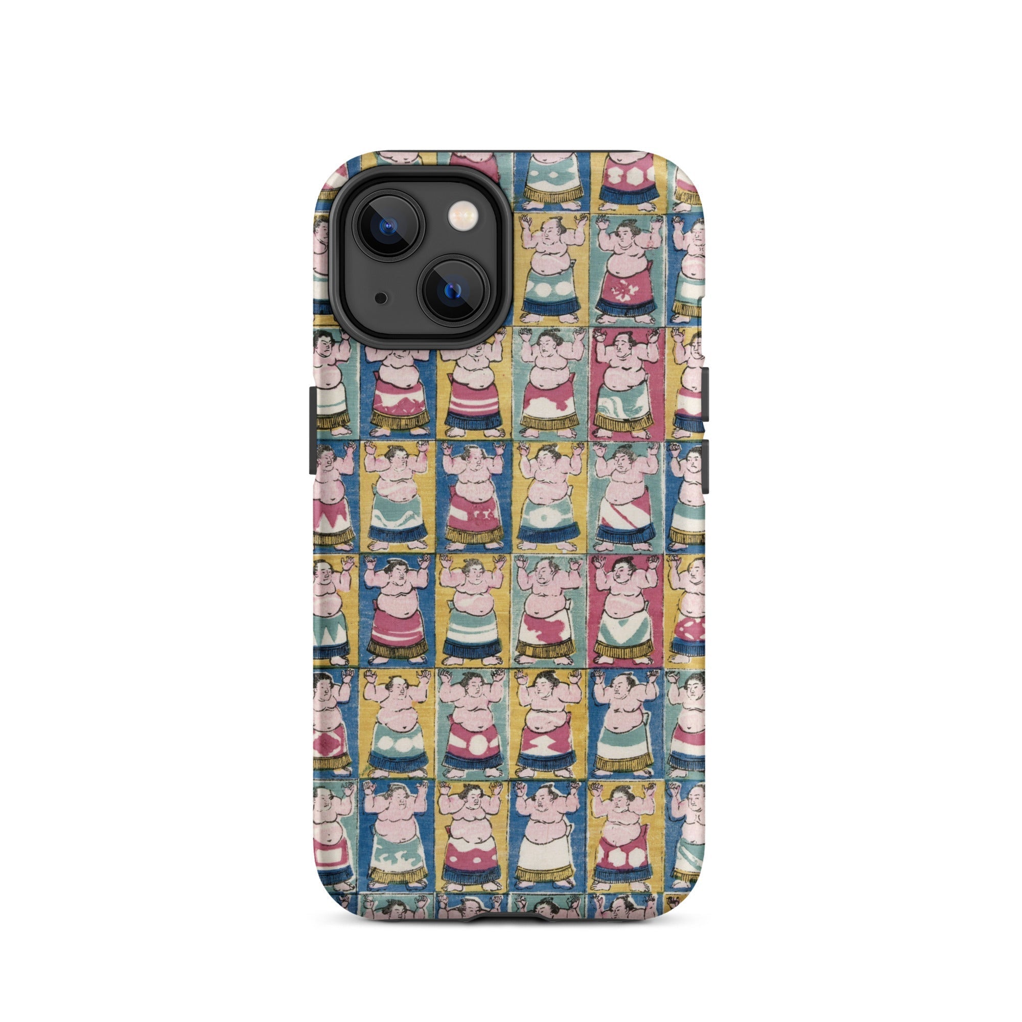 Sumo Wrestlers Utagawa Yoshikazu Edo Art Iphone Case, 14 / Matte, Sumo Wrestler Patterned Phone Case