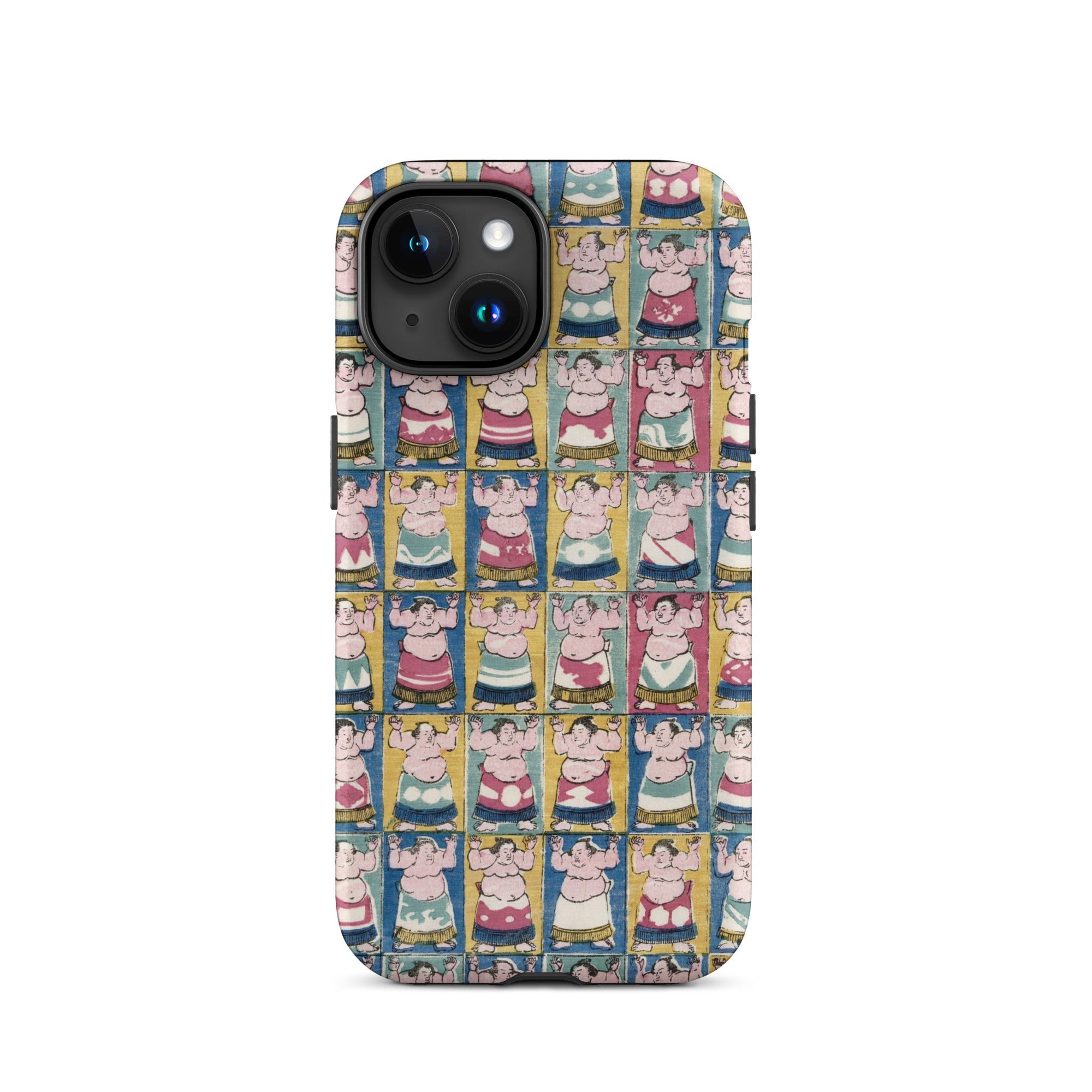 Sumo Wrestlers Utagawa Yoshikazu Edo Art Iphone Case, 15 / Matte, Sumo Wrestler Patterned Phone Case