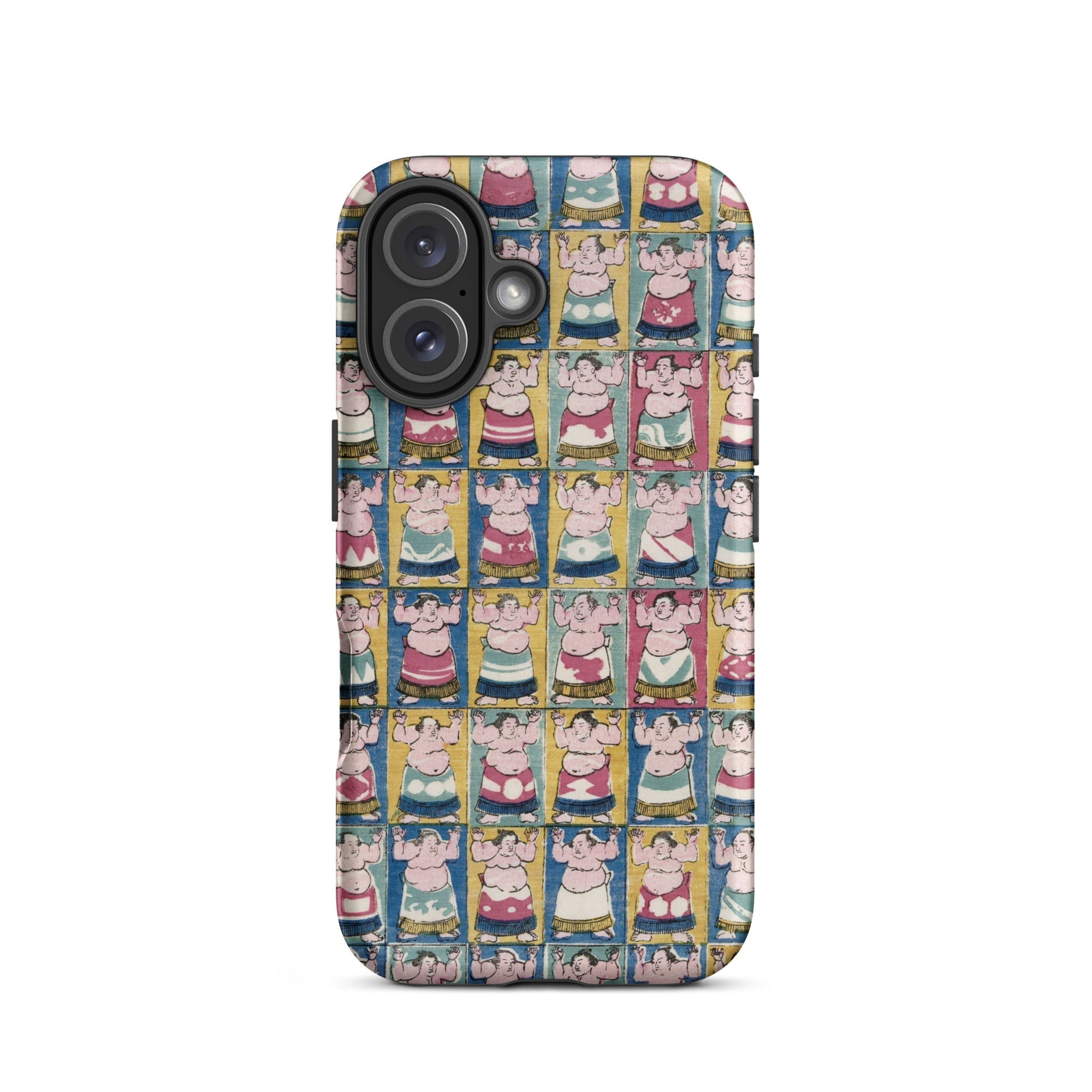 Sumo Wrestlers Utagawa Yoshikazu Edo Art Iphone Case, 16 / Matte, Phone Case Sumo Wrestler Pattern