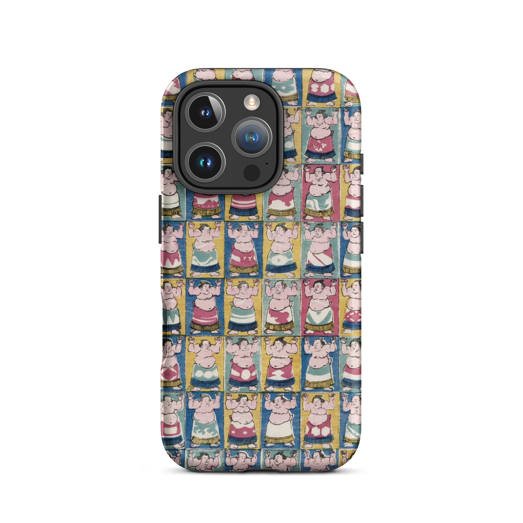 Sumo Wrestlers Utagawa Yoshikazu Edo Art Iphone Case, 16 Pro / Matte, Sumo Wrestler Patterned Phone Case