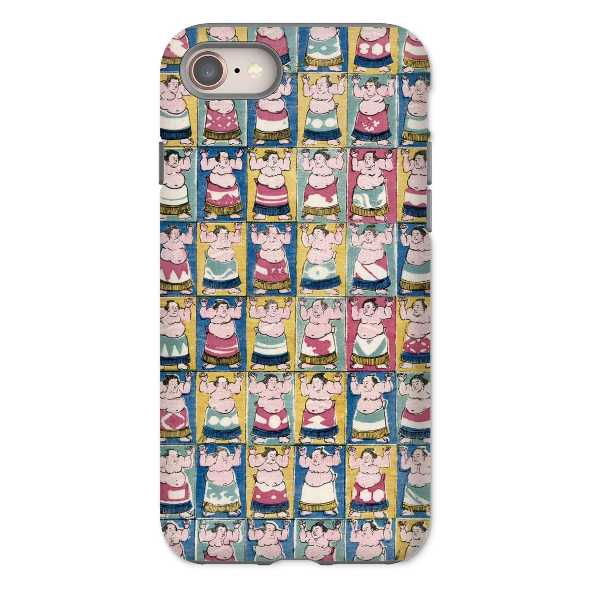 Sumo Wrestlers Utagawa Yoshikazu Edo Art Iphone Case, 8 / Matte, Phone Case Pattern Cartoon Pigs Poses Outfits