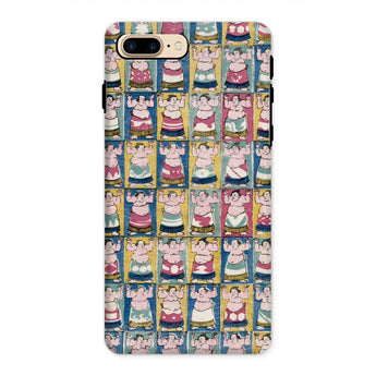Sumo Wrestlers - Utagawa Yoshikazu Edo Art Iphone Case, 8 Plus / Matte, Phone Case Pattern Colorful Cartoon Sumo Wrestlers