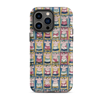 Sumo Wrestlers - Utagawa Yoshikazu Edo Art Phone Case Iphone 14 Pro Max / Matte Sumo Wrestler Patterned Phone Case Wrestlers Iphone, Edo