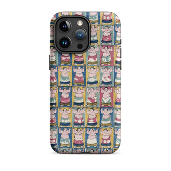 Sumo Wrestlers - Utagawa Yoshikazu Edo Art Phone Case Iphone 15 Pro Max / Matte Sumo Wrestler Patterned Phone Case Wrestlers Iphone, Edo