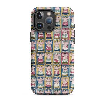 Sumo Wrestlers - Utagawa Yoshikazu Edo Art Phone Case Iphone 16 Pro Max / Matte Sumo Wrestler Patterned Phone Case Wrestlers Iphone, Edo