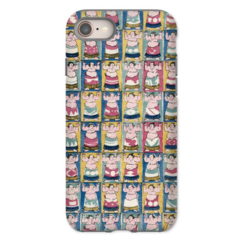 Sumo Wrestlers - Utagawa Yoshikazu Edo Art Phone Case Iphone 8 / Matte Phone Case Pattern Cartoon Pigs Poses Outfits Sumo Wrestlers Iphone,