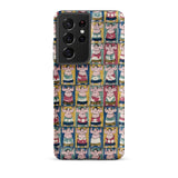 Sumo Wrestlers - Utagawa Yoshikazu Edo Art Phone Case Samsung Galaxy S21 Ultra / Matte Vibrant Patterned Phone Case Grid Cartoon Sumo