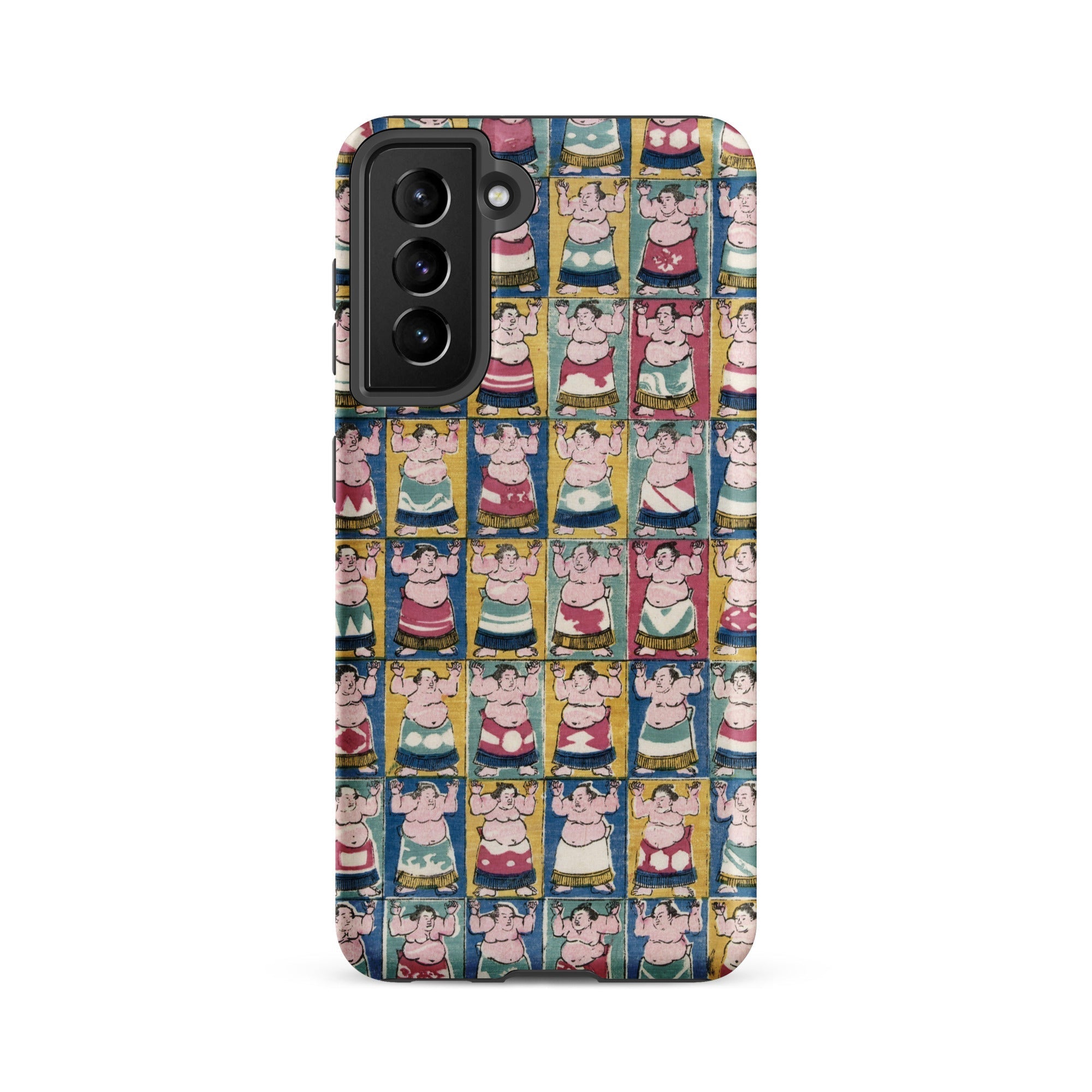 Sumo Wrestlers Utagawa Yoshikazu Edo Art Samsung Case, Galaxy S21 Fe / Matte, Smartphone Case Colorful Pattern Sumo Wrestlers