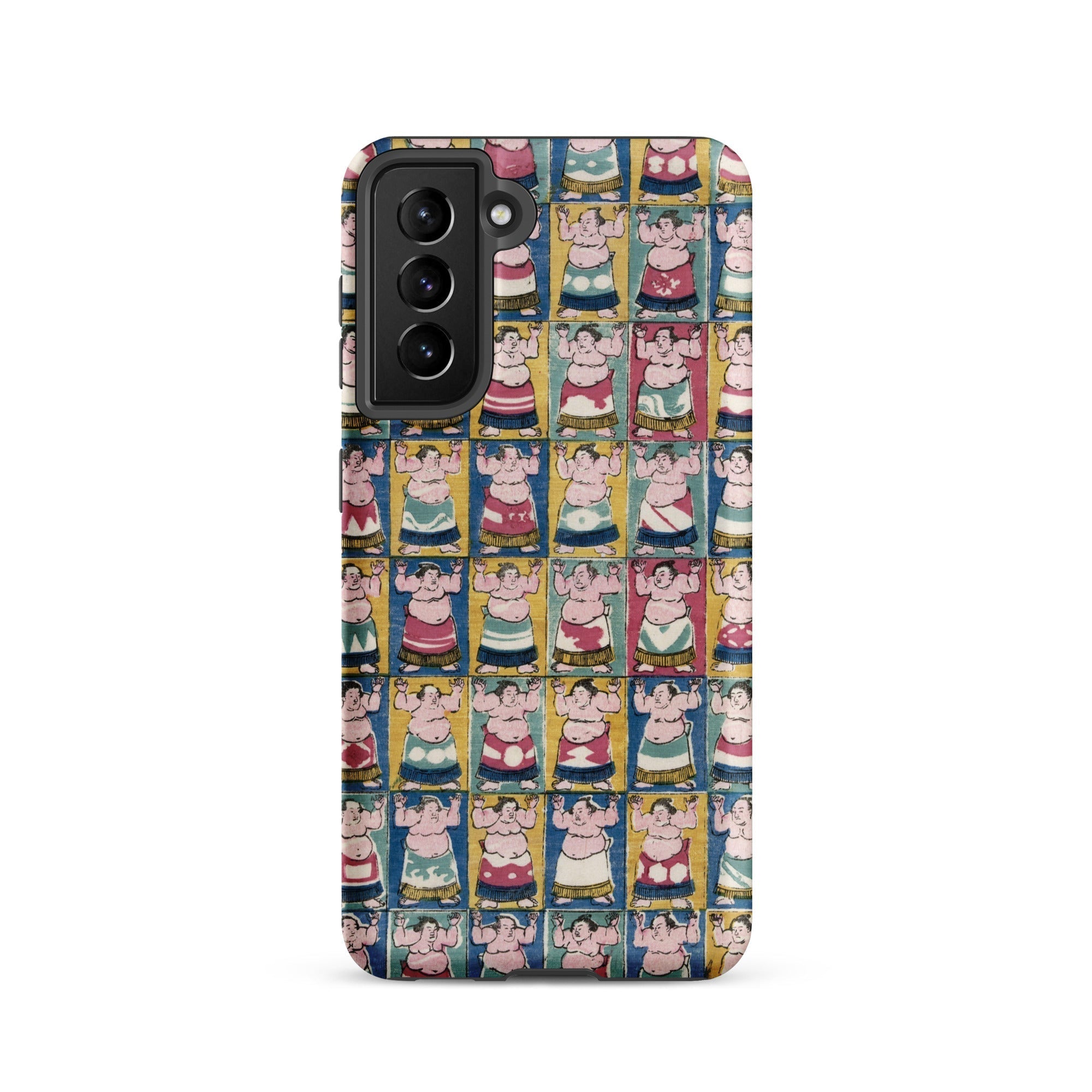 Sumo Wrestlers Utagawa Yoshikazu Edo Art Samsung Case, Galaxy S21 / Matte, Smartphone Case Colorful Pattern Sumo Wrestlers