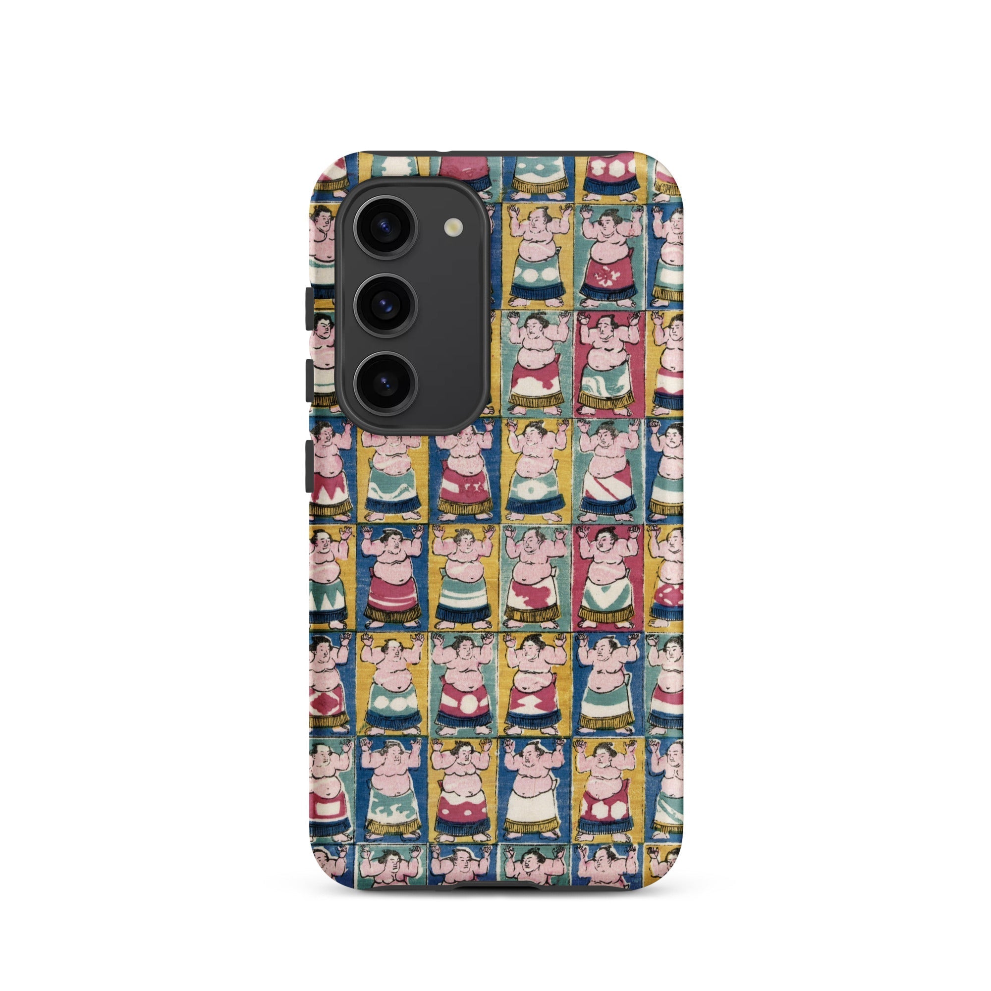 Sumo Wrestlers Utagawa Yoshikazu Edo Art Samsung Case, Galaxy S23 / Matte, Smartphone Patterned Case Multiple Cartoon Sumo Wrestlers