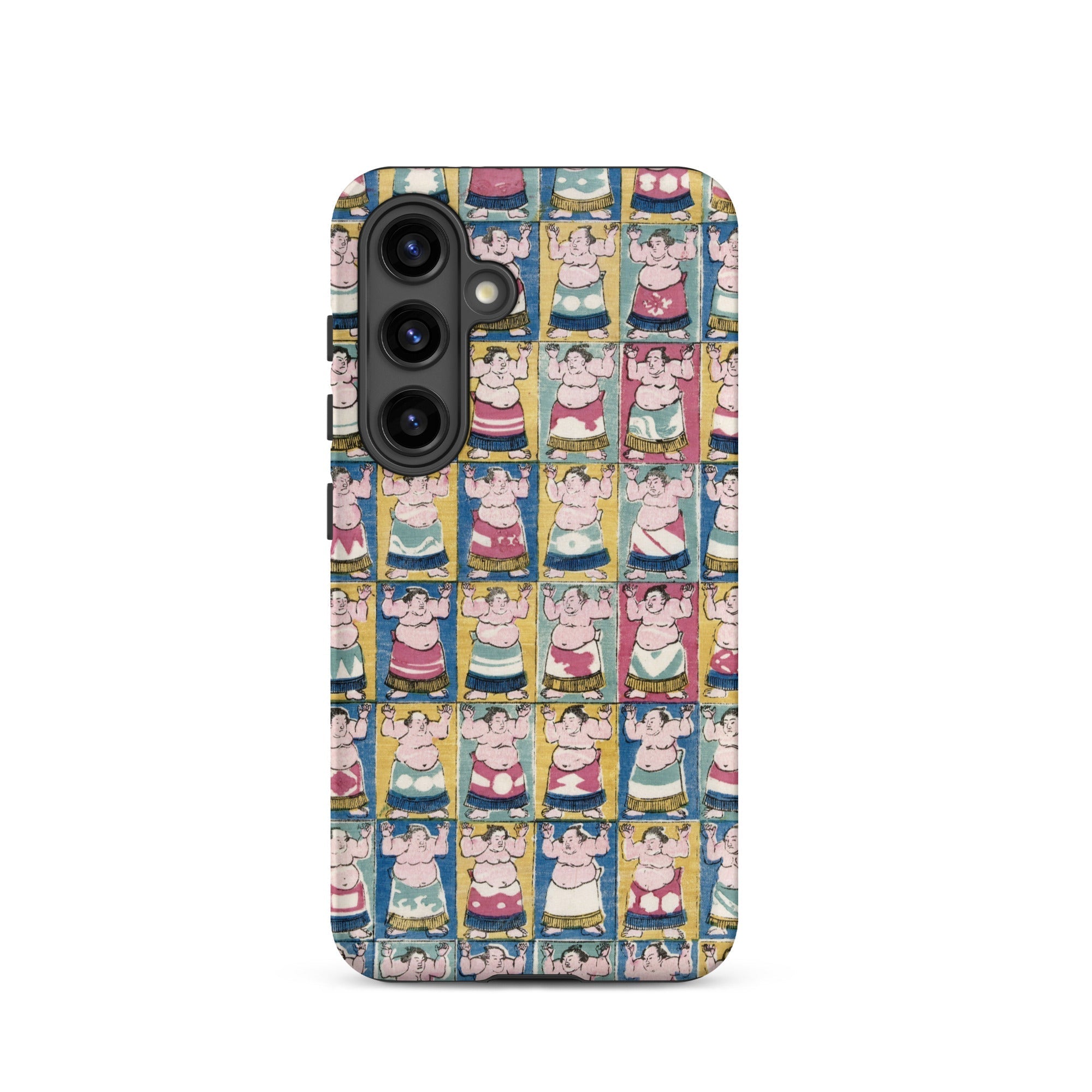 Sumo Wrestlers Utagawa Yoshikazu Edo Art Samsung Case, Galaxy S24 / Matte, Smartphone Colorful Sumo Wrestler Pattern Case