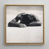 Sunbaker - Max Dupain Art Print / Canvas Black-and-white Framed Photograph Man Head Arms Encased Light Fingers Brushing Pale, Quartz,