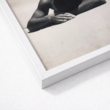 White Framed Black Photograph Person’s Arms Sand Fingers Brushing Pale, Quartz, Grains, Gelatin Silver Print, Max Dupain Art, Dupain’s