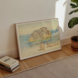The Sunbathers - Henry Scott Tuke Fine Art Print / Canvas Framed Beach Scene Print Soft Watercolor Style Two Boyhood’s Transitory Reverie,
