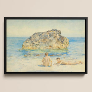 The Sunbathers Henry Scott Tuke Framed Canvas, Framed Beach Scene Painting