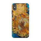 Sunflowers Vincent Van Gogh Iphone Case, Xs Max / Matte, Phone Case Vibrant Impressionistic Painting Sunflowers Blue Background