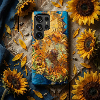 Sunflowers - Vincent Van Gogh Phone Case Vibrant Phone Case Detailed Textured Reproduction Gogh’s Vincent Gogh, Iconic Sunflowers, Gogh