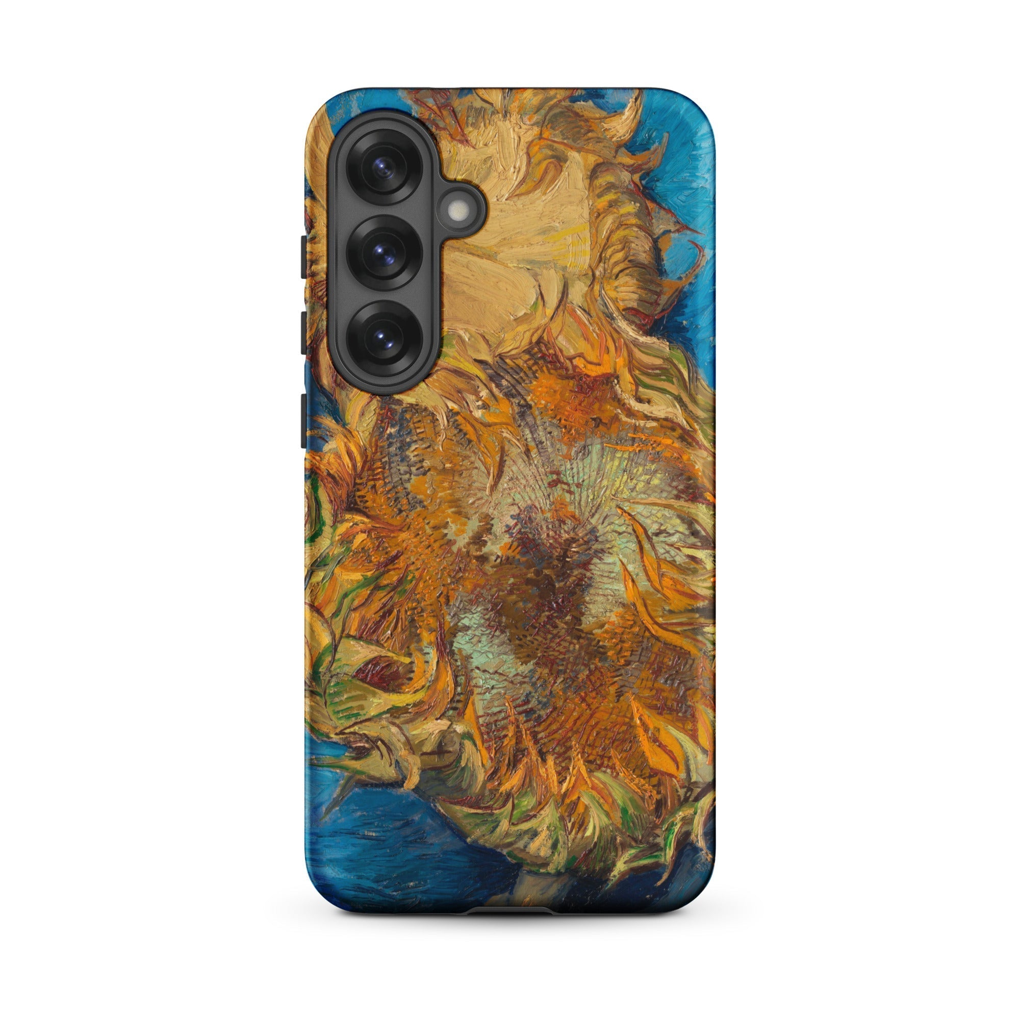 Sunflowers Vincent Van Gogh Samsung Case, Galaxy S25 Plus / Matte, Smartphone Case Gogh’s Sunflowers Painting Cutouts Three